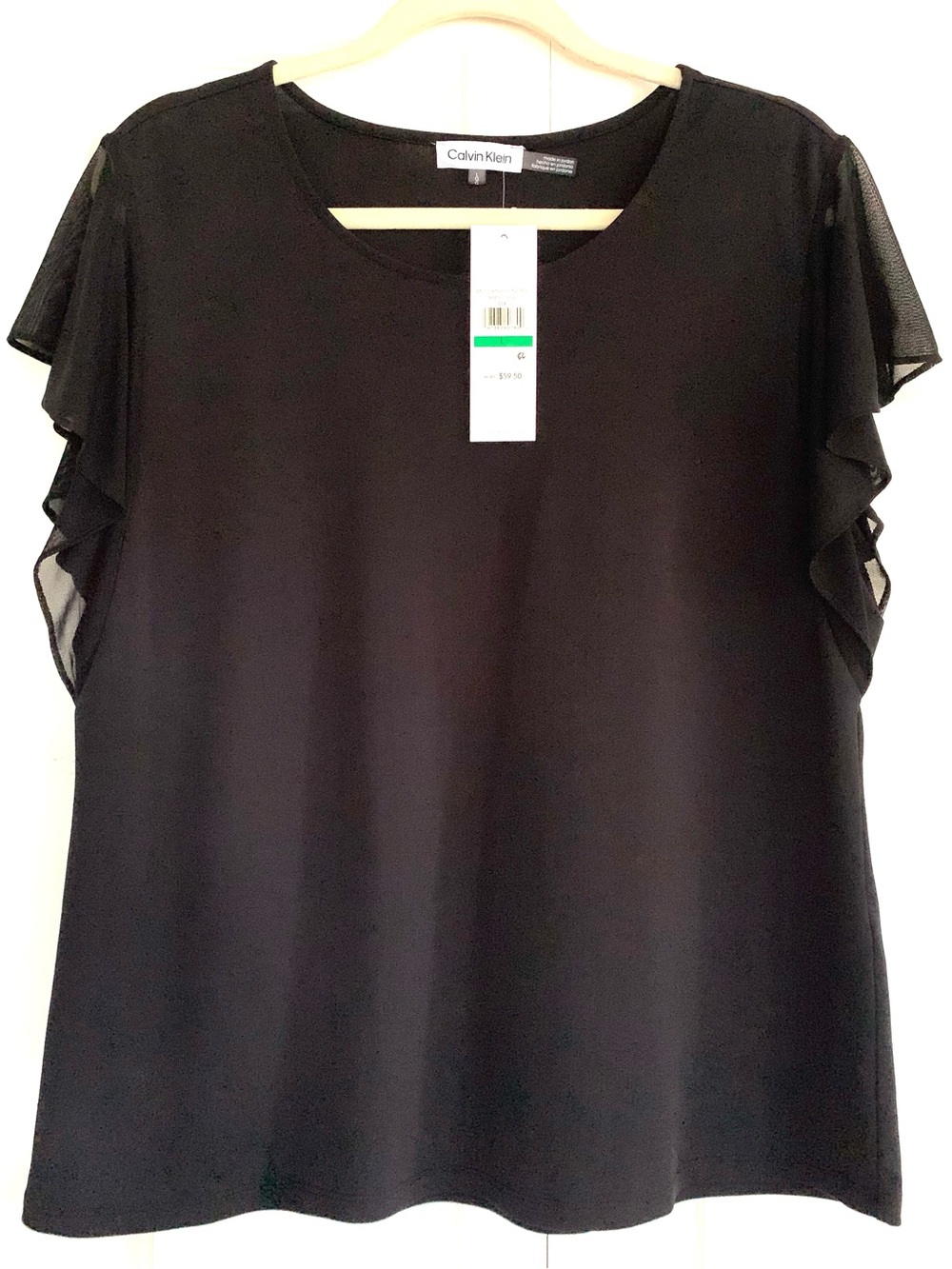 Calvin Klein Chiffon Short Sleeve Top